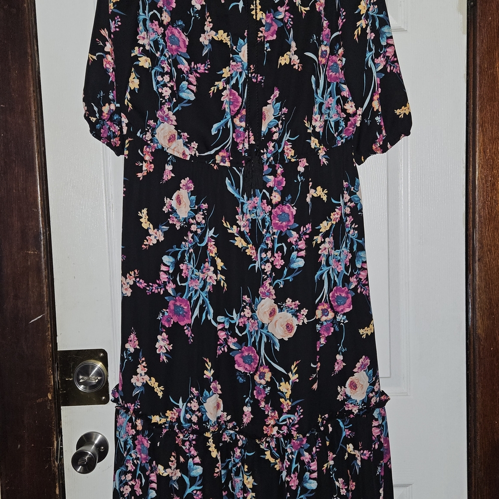 Floral Black Dress